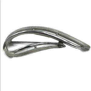 Sarah Coventry Silver Tone Modernist Leaf Brooch